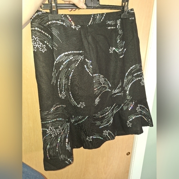 Vintage Dresses & Skirts - Vintage Rodan Made In Canada Sequin Floral Skirt Size 11/12